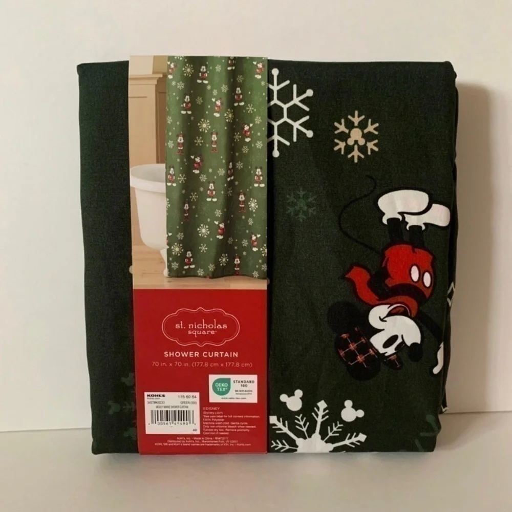 NWT. ST. NICHOLAS SQUARE Disney Mickey and Minnie Shower Curtain